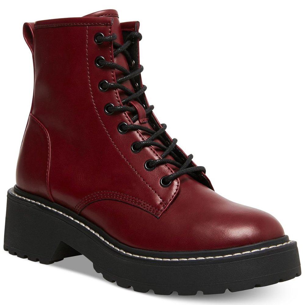 Madden Girl Carra Lace-Up Lug Sole Combat Boots - Picture 10 of 10